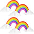 WILLBOND 4 Pieces Rainbow Honeycomb Paper Centerpiece, Rainbow Party Table Decoration for Events