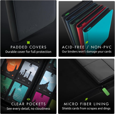 9 360 Album 20 Vault X Pocket Trading Card Zip Binder, Cards, Premium Exo-Tec Material, Side-Loading Pages, Folder