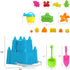4E's Novelty Beach Toys for Kids with Bag, 17 Pcs Set Castle Beach Bucket with Shovels & Molds for Ages 3-10