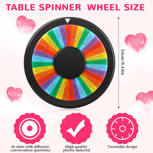 Adult Conversation Starter Ice Breaking Team Games 9.4 Inch Table Prize Wheel Icebreakers for Team Building Work Office 36 Slot Color Prize Wheel Spinner