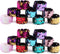 Childom 20 Pack Slap Bracelets - 2-Color Reversible Charm Bracelets with Sequins & Color Ball Head