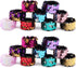 Childom 20 Pack Slap Bracelets - 2-Color Reversible Charm Bracelets with Sequins & Color Ball Head