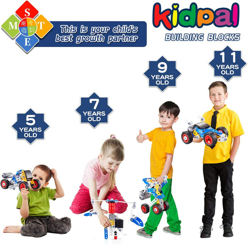 HUOZHI Set 6-12, 4-8, 5 1 4-7 5 7 8 9 113 Erector for Boys Building Toys for Kids Ages in STEM Toys Ages with Electric