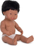 15'' Hispanic Boy Baby Doll with Down Syndrome - Polybagged, Multicolor by Miniland