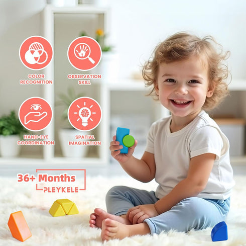 1.65 Inches Set 8 3 4 5 6 (22PCS) Big Magnetic Building Blocks, Multi-Shape Magnet Toy for Toddlers, Colors Montessori