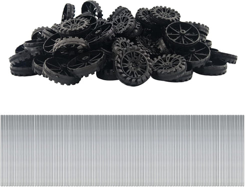 EUDAX 300 PCS 30mmx8mm Plastic Roll 2mm Dia Shaft Toys Wheel and