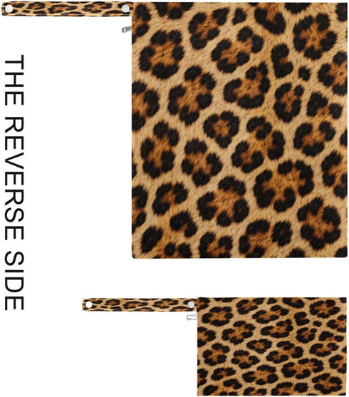 Haskirky 2 Leopard Print Brown Pcs Cloth Diaper Wet Dry Bags,Waterproof and Washable Bag for Travel Reusable Wet Bag