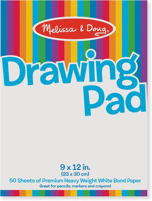 Melissa & Doug Drawing Pad, 9 x 12 inches, 50 Sheets of White Bond Paper