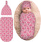 Broiteid Flamingo Cartoon Baby Stuff Newborn Baby Swaddle Blanket Swaddling Blanket with Beanie