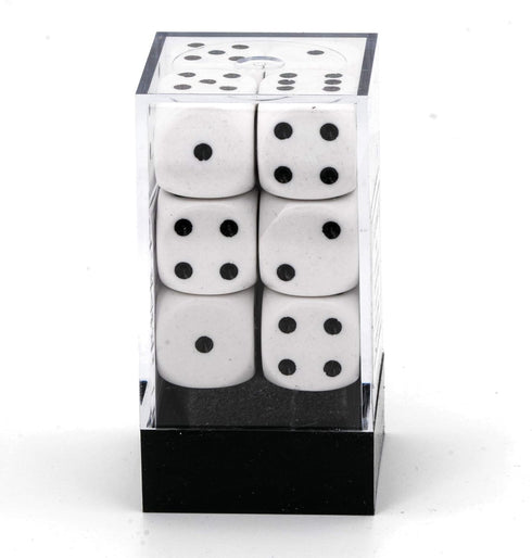 Chessex CHX25601 Dice-Opaque - 12D6 White/Black Set, One Size, Multicolor