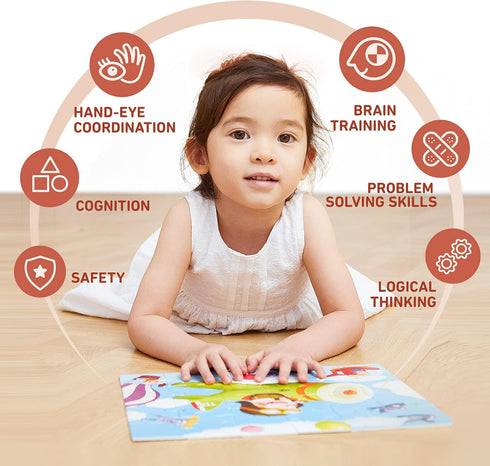 TOI Leveled Puzzles for Kids Aged 2 and Up, Toddler Puzzle, Large Pieces Educational Game