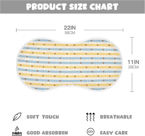decor gift 4 Pack 22x11in Cotton Large Burp Cloths for Baby Soft Touch Pastel Retro Simple Stripe Yellow Baby Cloth