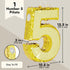 Gold Foil Number 5 Pinata for 5th Birthday Party Decorations, Centerpieces, Anniversary Celebrations (Small, 15.5 x