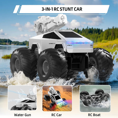 iFldnnry 1:16 2.4GHz 22KM/H 4WD 6 7 8 9 10+ Remote Control Car RC Truck - Amphibious Fast Car with Water Cannon