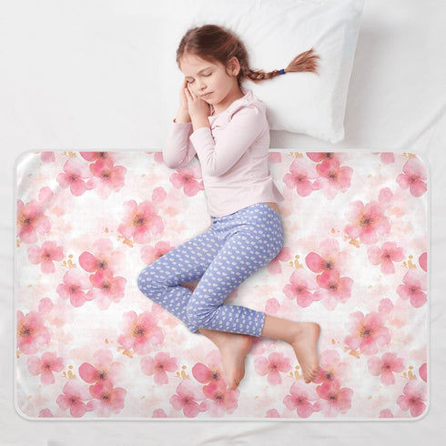 siphylline 52" 34" Watercolor Art Flowers Red Extra Large Resuable Baby Bed Pad Highly Absorbent Diaper Changing Pad