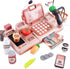Count 3 4 5 6 7 8 Pretend Play Calculator Cash Register Toy with Sound,Microphone,Scanner,Credit Card and Conve Belt