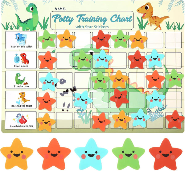 khlerox Potty Training Chart for Toddlers with 40 Reusable Magnetic Star Stickers, Interactive