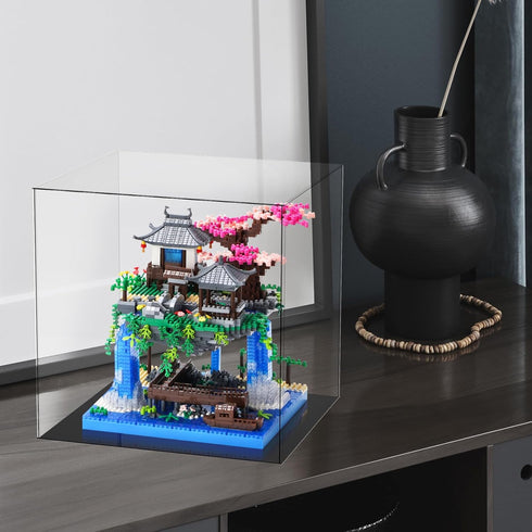 CAXIMSY Sets Set Adults3320 Cherry Blossom Bonsai Tree Building Block with Acrylic Display Box Chinese Architecture