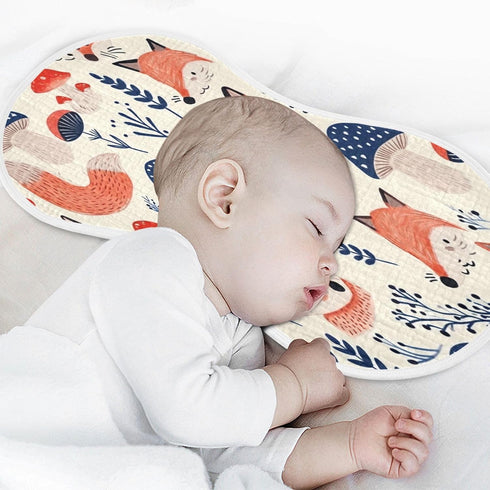 Bulletgxll Set 4, Foxes and Mushrooms Unisex Baby Burp Cloths of Soft Absorbent Organic Cotton Muslin Burping Cloths