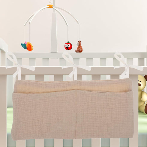 Stroller Hanging Storage Bag Organizer with Double Slots, Cotton Diaper and Milk Bottle Holder for Nursery and Travel