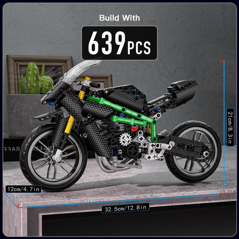Mould King Kawasaki Ninja H2R Motorcycle Kit, 23002 Building Set, Model Motorcycle Kits for Adults and Kids