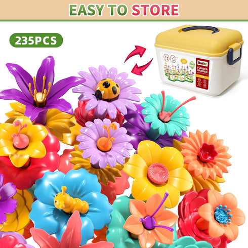 Garbo Star 3 4 5 3-5 Flower Garden Building Toys for Girls, Educational Activity Preschool Birthday Gifts for Year Old