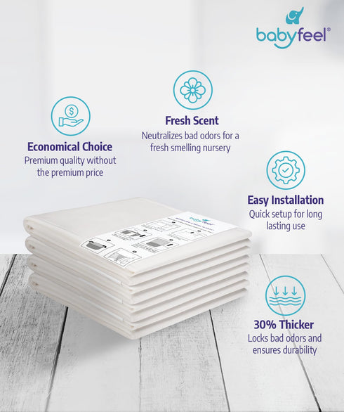 8 Pack, 30% 4640 Babyfeel Refills for DEKOR PLUS Diaper Pails, Exclusive Extra Thickness, Fresh Powder Scent, Holds up