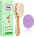 Molylove Baby Hair Brush and Purple Cradle Cap Brush Set for Newborns and