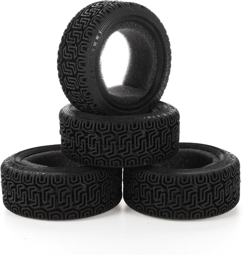 1/10 RC Car Racing Flat Run Sponge Insert Rubber Tyres 68mm Tires for 1:10 RC On Road Car Traxxas Tamiya HSP HPI Kyosho RC Rally Car (Black)