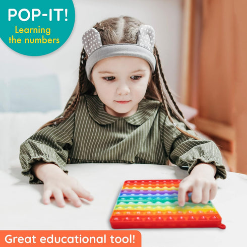 100 Pop It Fidget Toy Rainbow Counting Chart for Kids - Bubble Pop Its - 1st Grade Classroom Must Haves