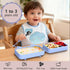 Set, 9pcs 316 Travel Silicone Baby Feeding Portable Feeding Supplies, Toddler Suction Plates, Stainless Steel Spoon
