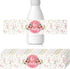 Zonon 48 Pieces Pink Baby Shower Water Bottle Labels, Floral Baby Shower Decorations Waterproof Stickers