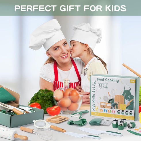 20 Set Set PCS Kids Safe Knife for Real Cooking, Montessori Kitchen Tools for Toddlers, Cooking & Baking for Little