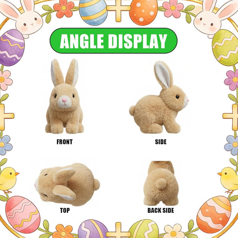 SANTVOLO Hopping Bunny Toy, Interactive Electronic Bunny Stuffed Animal with Sounds and Movements, Animated Walking