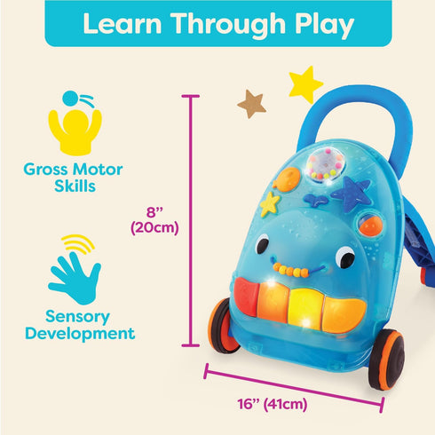 B. toys 10+ Walk 'n' Play Ride On Musical Activity Walker Whale Walker for Active Play Songs, Sounds & Lights