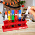 TEKEFT Set of 6 Assorted Color Plastic Test Tube Set, Caps and Rack, Scientific Experiment