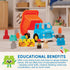 Battat Large Building Blocks Set, 80 Colorful Pieces with 8 Wheel Bricks and Zippered Storage Bag, 12 Months +