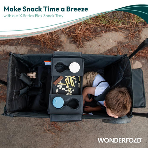 X2 (X2 WONDERFOLD X Series Snack Tray for Stroller Wagon with Flip-Out Cup Holders to Maximize Space, Easy Install