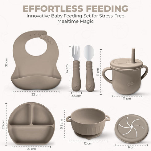 Generic Set SiliFeed Silicone Baby Feeding Durable, Non-Toxic Mealtime Kit with Suction Bowl, Bib, Placemat, and Soft