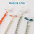 0-18 2-Pack Dr. Brown's Silicone Pacifier Clips, Universal Fit Strap for Pacifiers, Green/Gray, BPA Free, Months