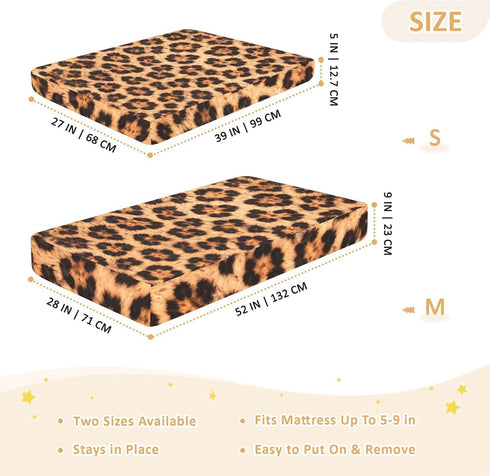 CZXW 52" 28" Leopard Fur Print Crib Sheets Fitted x Natural Cotton Soft & Breathable for Baby Crib Mattress