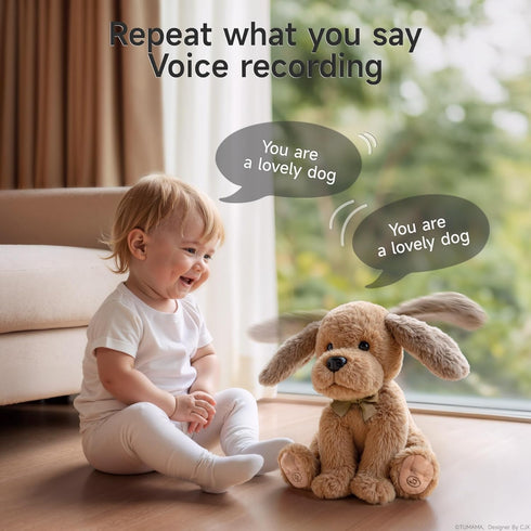 10 OR OR TU Baby Animated Plush Dog, Interactive Singing Talking Puppy Dog Musical Stuffed Animal Toys