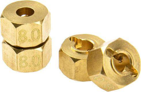 Brass 12mm Wheel Drive Hex Hub Adapter with Pins, Counterweight Compatible with Axial SCX10 90046, Tamiya CC01, D90,