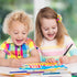 Paint Brushes for Kids, 22 Pcs Round and Flat Paint Brush Set, Easy Hold and Clean Toddler Paint Brushes, Preschool Paint Brushes Bulk for Acrylic Oil Watercolor Washable Paint Kit