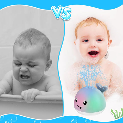 Baby Bath Toys Rechargeable Whale Sprinkler, Light Up Bath Fountain for Toddlers 1-3, 6-12 Months, Birthday Gifts