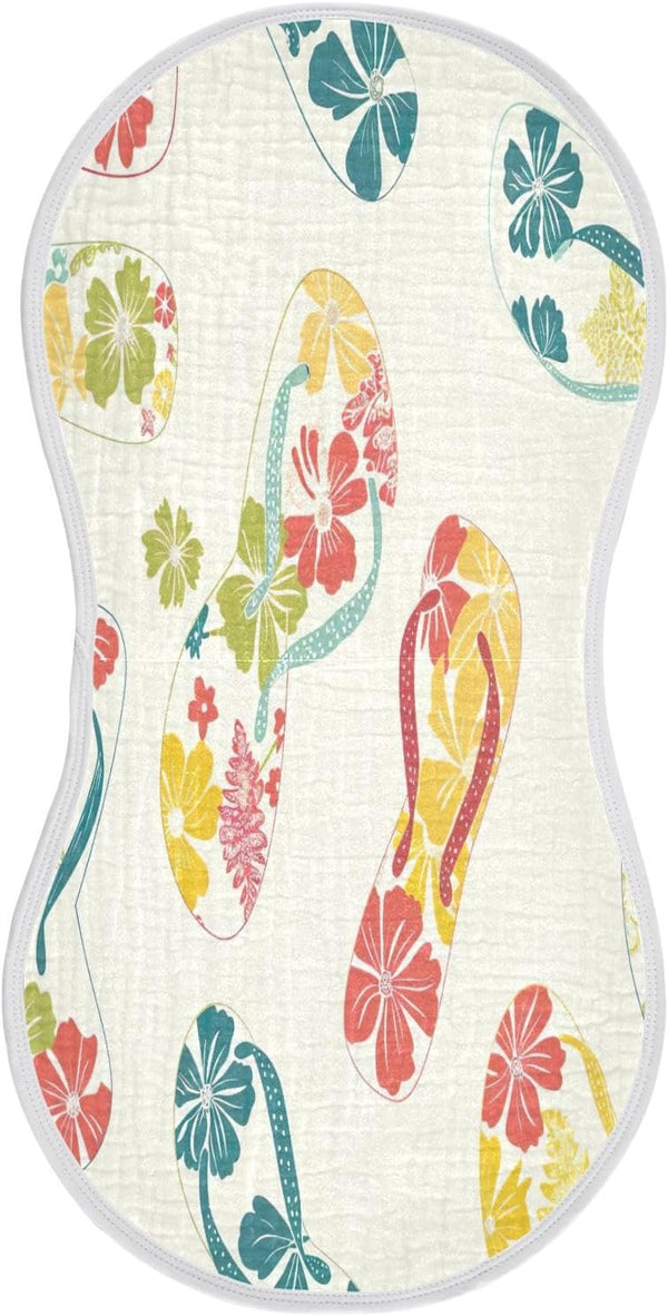YETTASBIN Flip Flops Muslin Baby Burp Cloth, Super Soft Absorbent Cotton Burp Rag