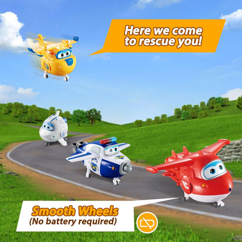 Super Wings Transformer Toys 4-Pack, 5" Action Figures, Educational Toys for Boys & Girls Age 3+