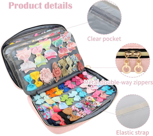 Micom Hair Accessories Storage Bag For Baby Girls, Hair Bow Organizer, Multifunctional Hair Accessories Storage