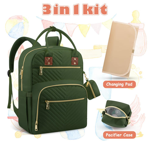 Backpack, Backpack Tenot Baby Diaper Bag Travel Diaper Bags for Girl Boy Large Capacity Baby Bag for Women Army Green
