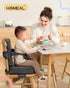 HOMEAL Booster Seat for Kitchen Chair, Breathable Toddler Booster Seat for Dining Table with Backrest and Adjustable